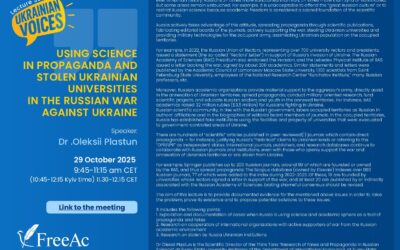 Using Science in Propaganda and Stolen Ukrainian Universities in the Russian War against Ukraine